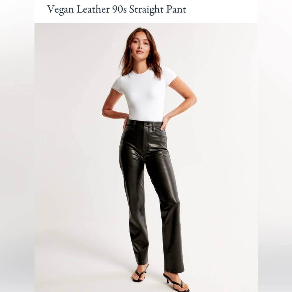 Abercrombie vegan leather 90’s straight leg pant